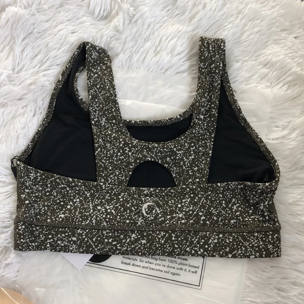 ZYIA Olive Green Speckled Sports Bra - Medium - Picture 6 of 13
